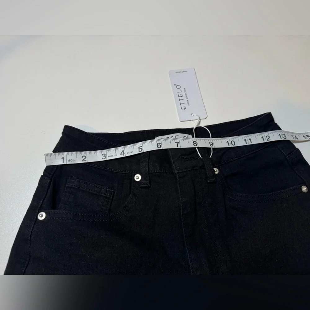 ETTELO Jeans High Waisted Straight Leg Loose Stretchy. Size:2 - Picture 12 of 16